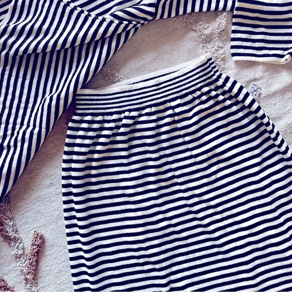 SHEIN two piece Striped Turtleneck Sweater Maxi Skirt Set womens size large L - Picture 3 of 5